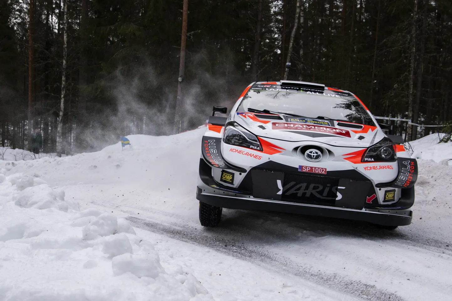 Marcus Grönholm Toyota Yaris WRC-autoga 2019. aastal Rootsi MM-rallil.