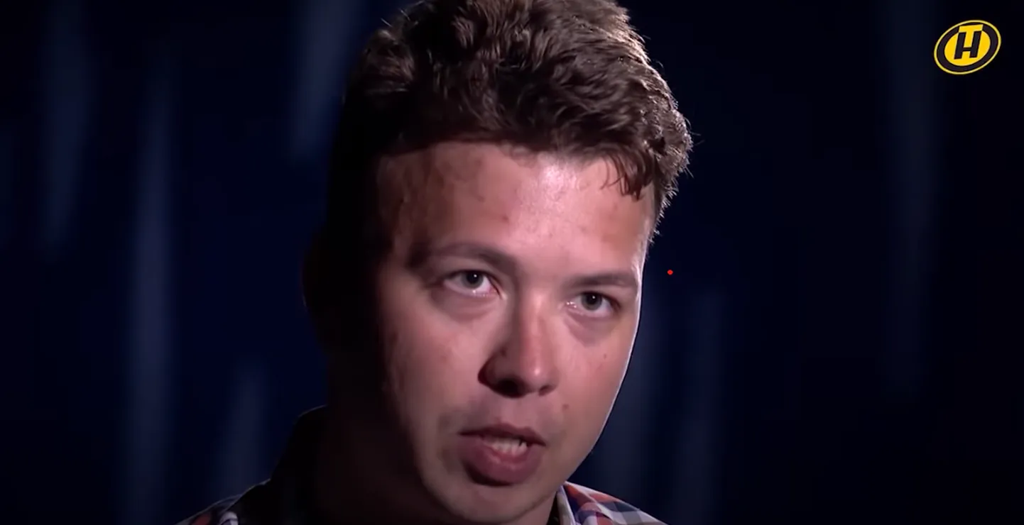 Opositsiooniaktivist Raman Pratasevitš andis intrevjuu Valgevene riikliku telekanali ONT juhile Marat Markovile