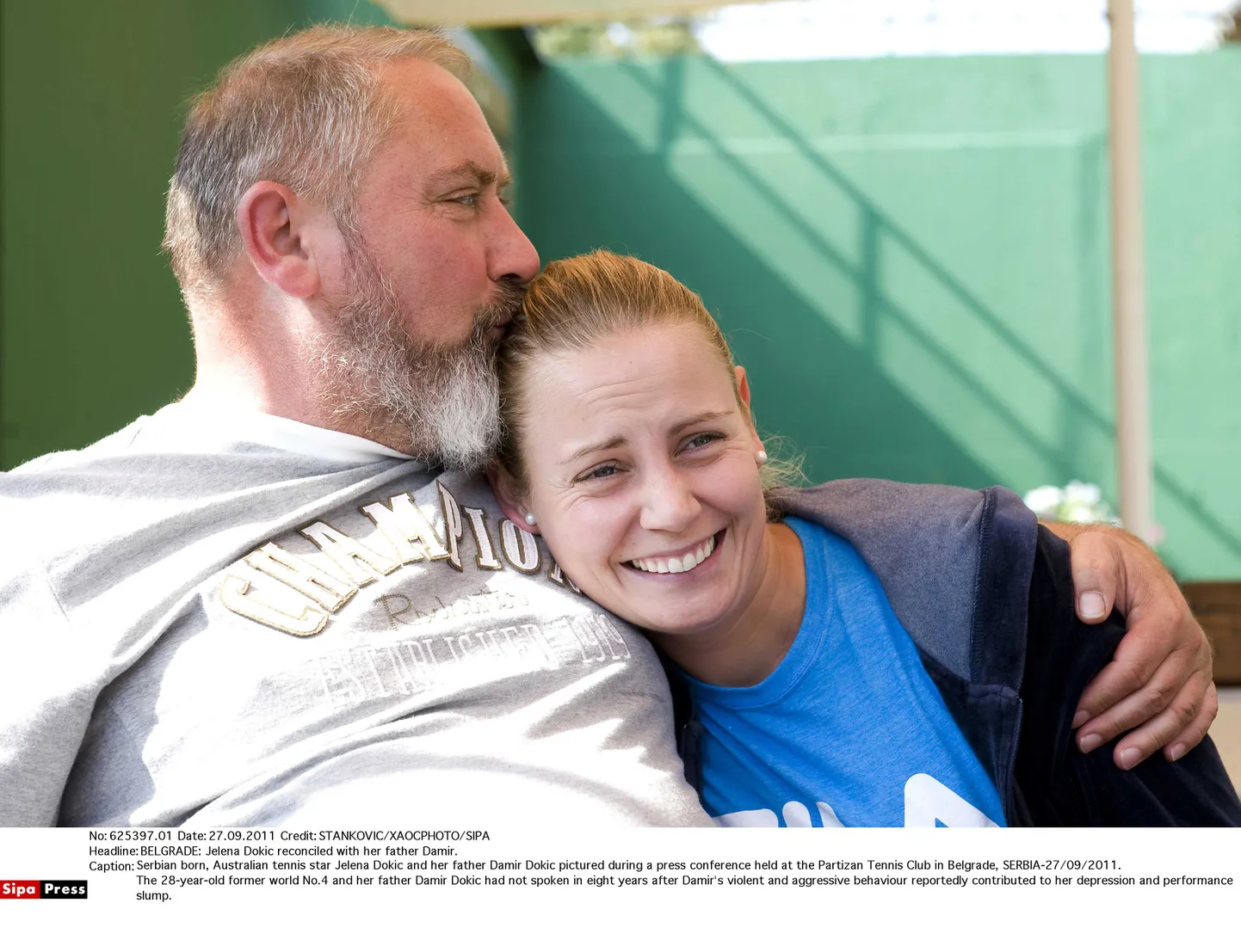 Jelena Dokic ja tema isa Damir Dokic,
