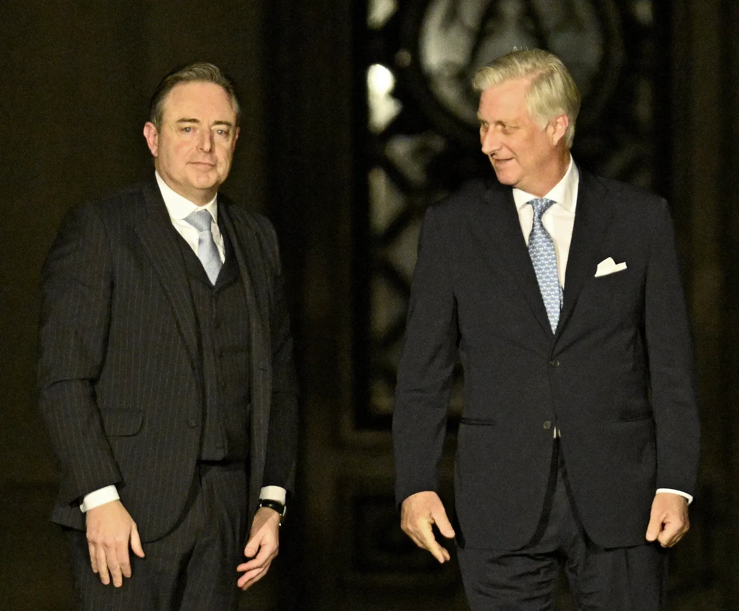 Tulevane konservatiivist valitsusjuht Bart De Wever ja kuningas Philippe. 31. jaanuar 2025.