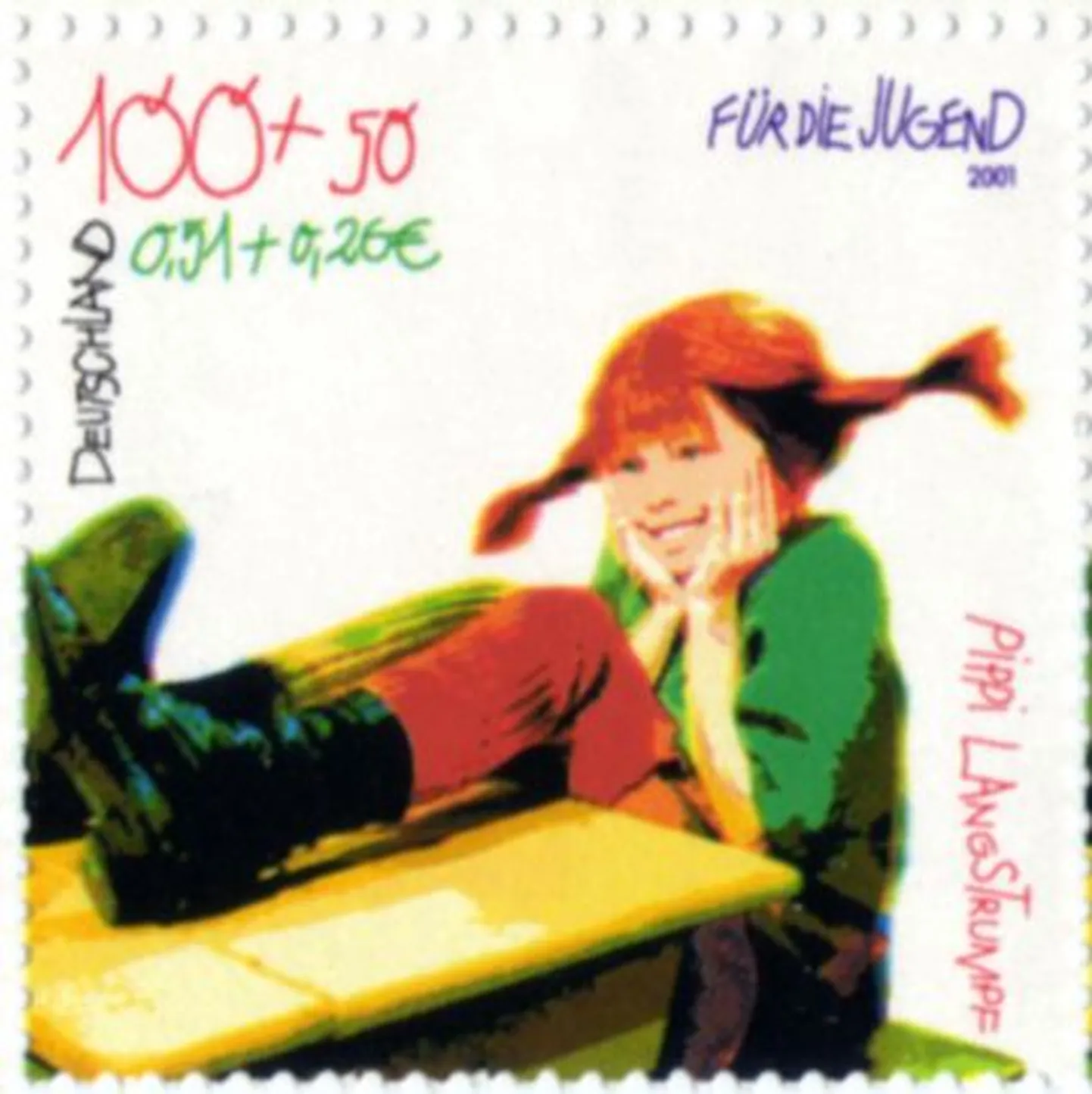 Pipi pildiga Saksa postmark.