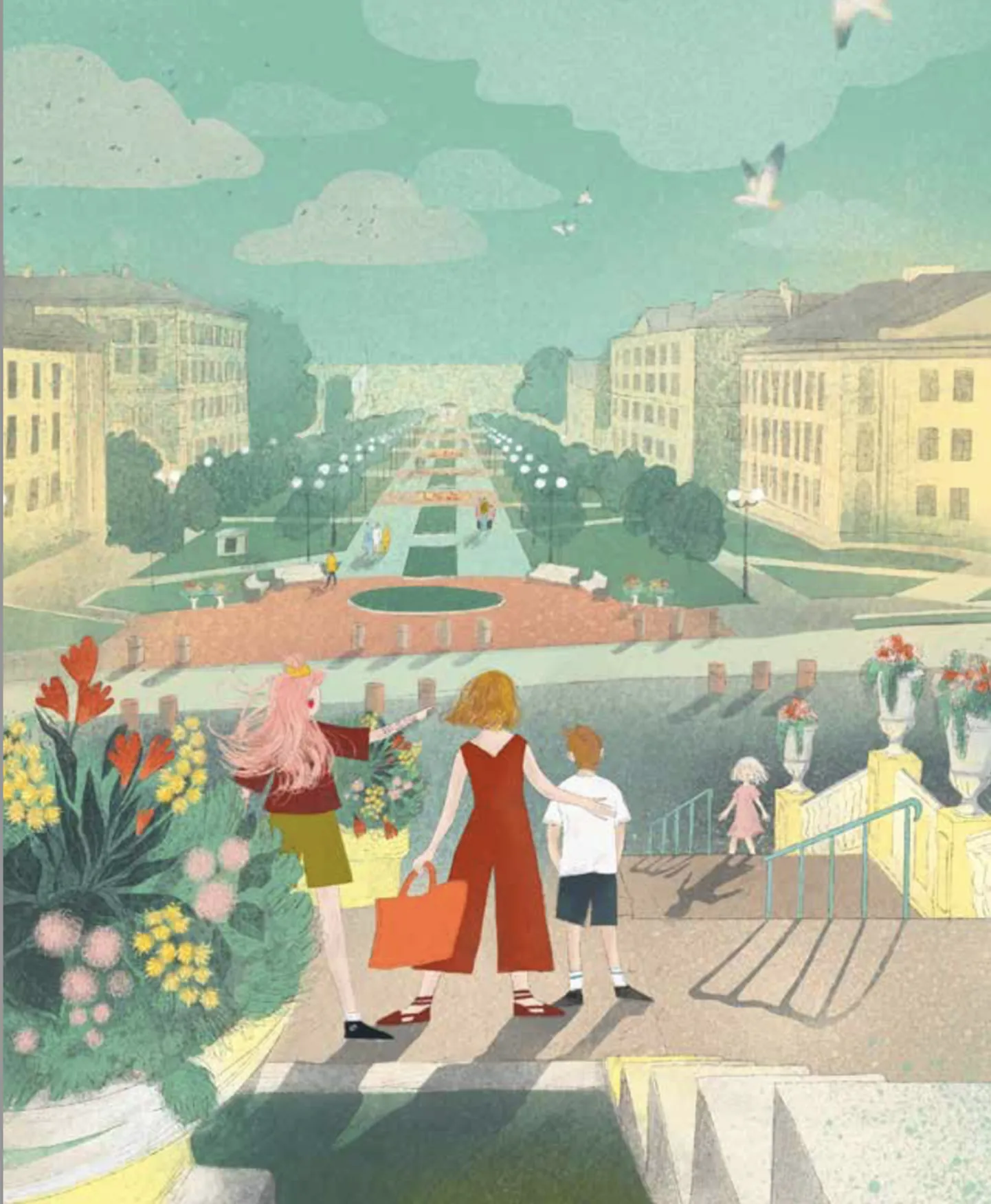 Illustratsioon Helen Käiti ja Sirly Oderi lasteraamatust «Suur suveseiklus Sillamäel».