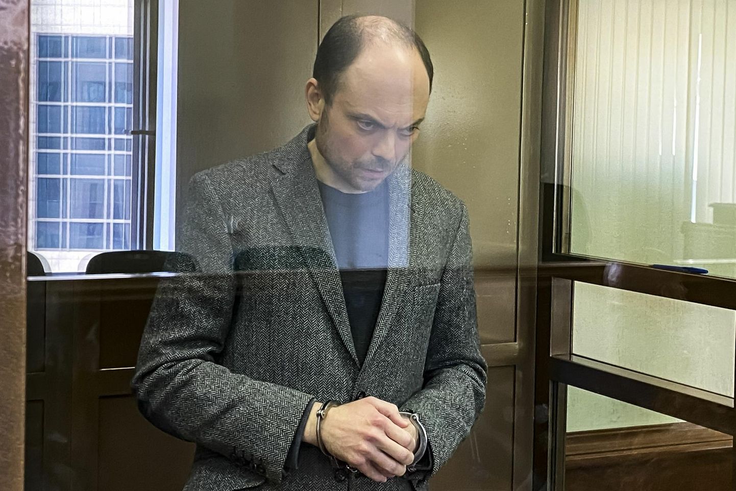 Vene opositsionäär Vladimir Kara-Murza tänavu aprillis Moskva linnakohtus.