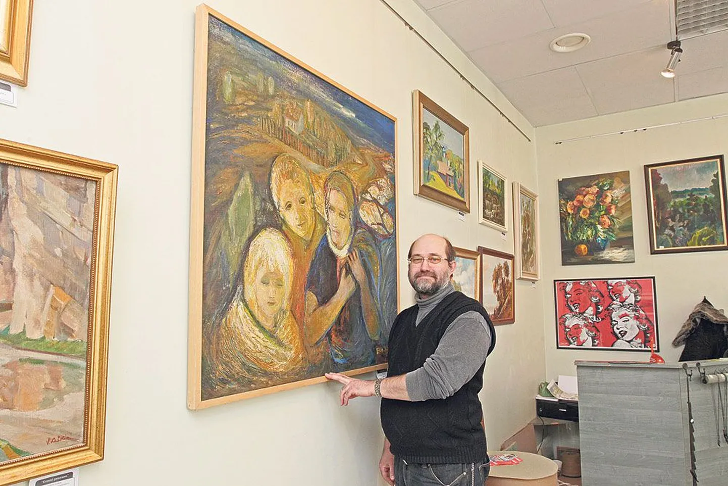 Lõuna-Eestis ja tervel Liivimaal tegutsev kunstikoguja Jaak Metsalu – seisab Elmar Kelli maali «Rändajad» ees – on toonud Gildi galeriisse teisigi silmapaistvaid töid, mille soetamist tasub kunstihuvilisel kaaluda.