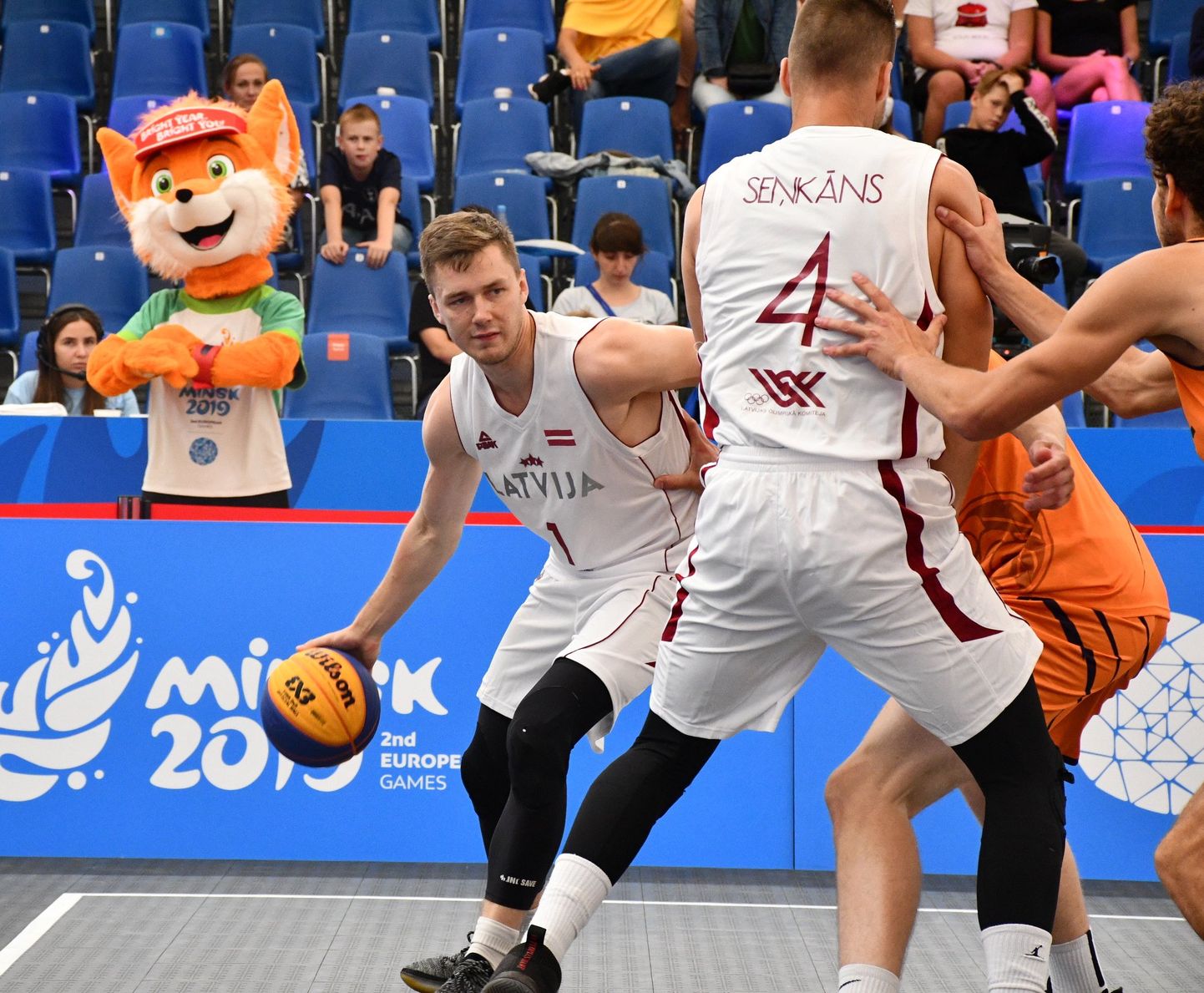 Latvijas 3x3 basketbola izlase Eiropas spēlēs Minskā.