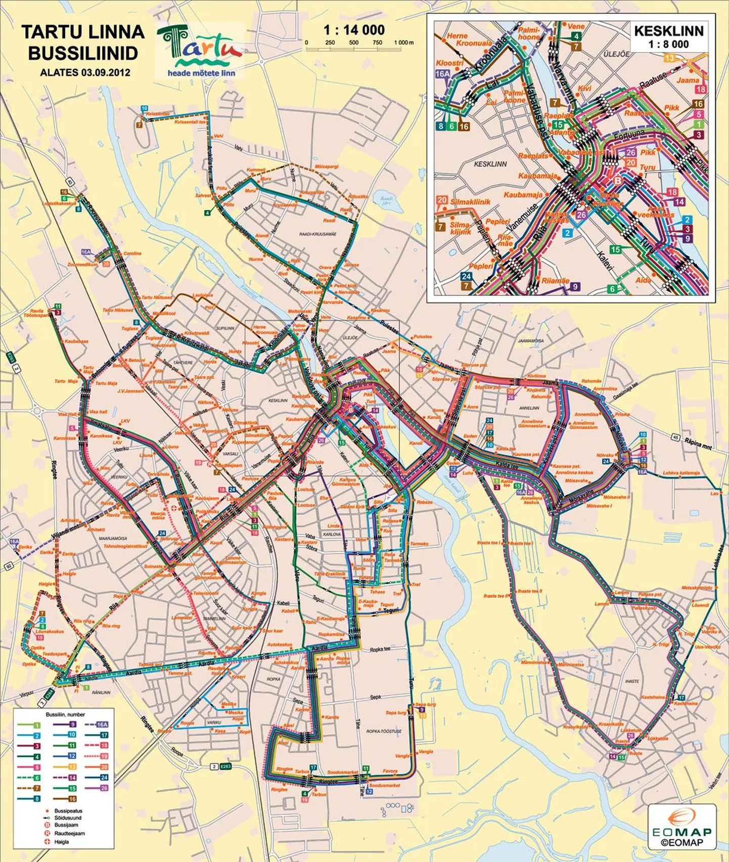Praeguse Tartu bussiliinide kaardi vaatamine ajas saksa teadlastel silmad kirjuks.