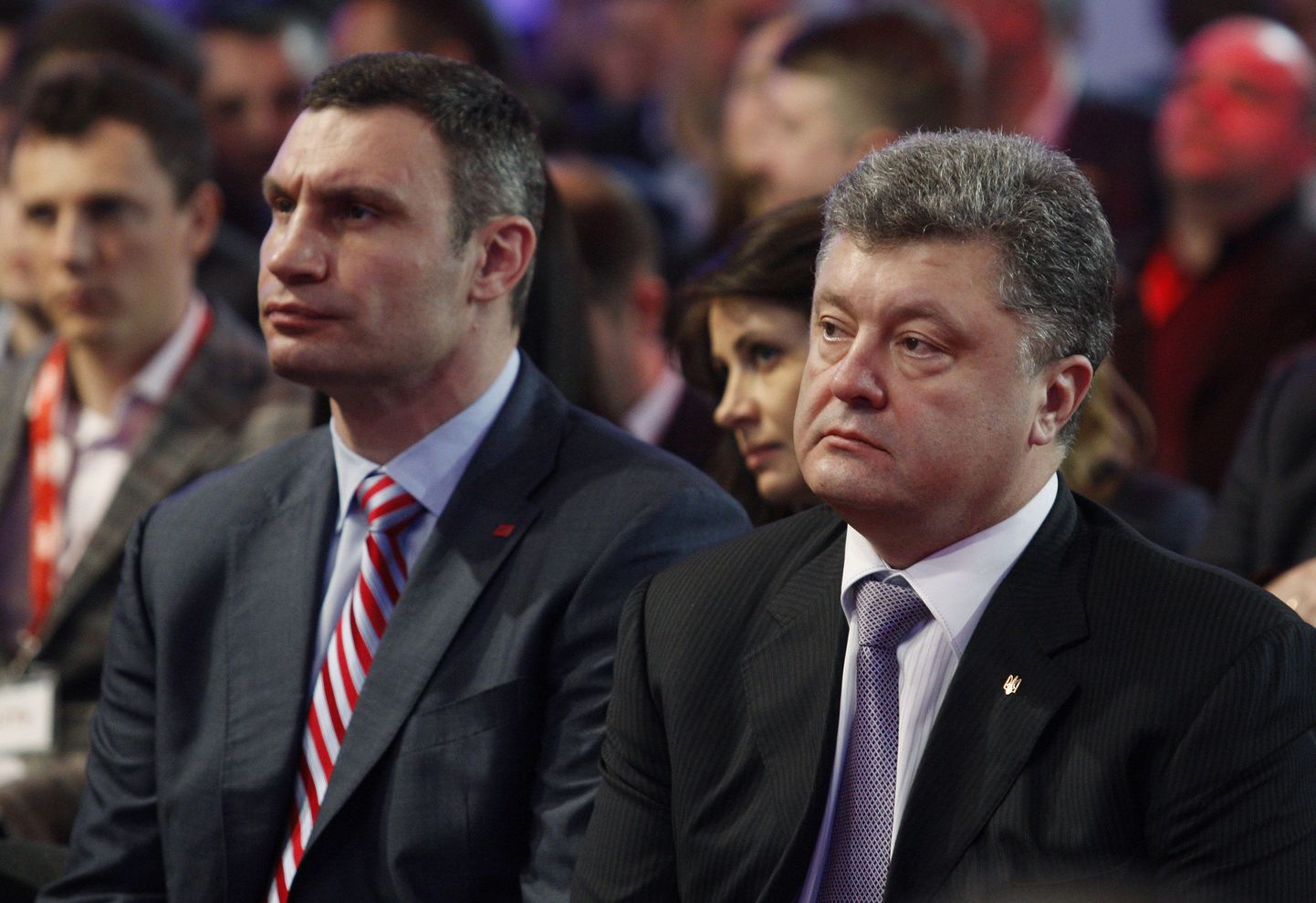 UDARi juht Vitali Klitško (vasakul) soovitas demokraatlikel jõududel koonduda presidendivalimistel Petro Porošenko (paremal) selja taha.