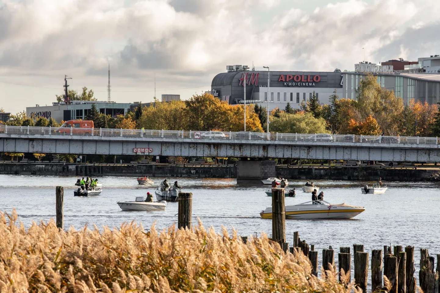 Täna hommikul Pärnu Kesklinna silda ületanule avanes ebatavaline vaatepilt, mis meenutas võistlust või festivali, kus ligikaudu 30 paadist jahtisid kalamehed saaki.