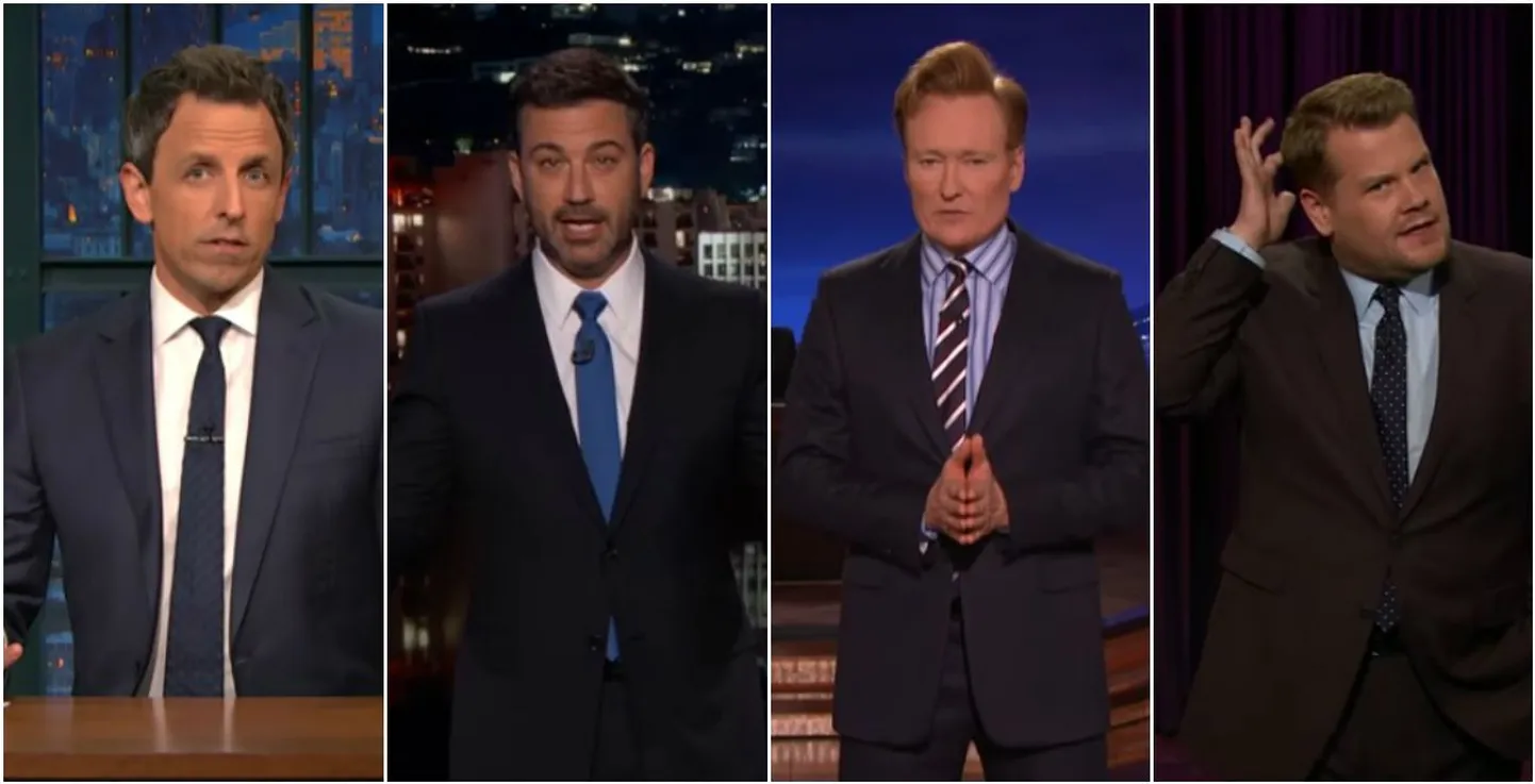 Seth Meyers, Jimmy Kimme, Conan O'Brien, James Corden