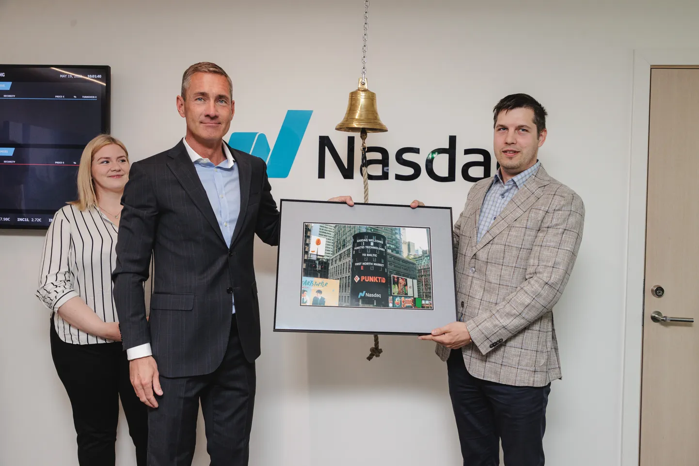Eesti ettevõte Punktid Technologies helistamas avatuks oma esimese kauplemispäeva Nasdaq First Northi turul