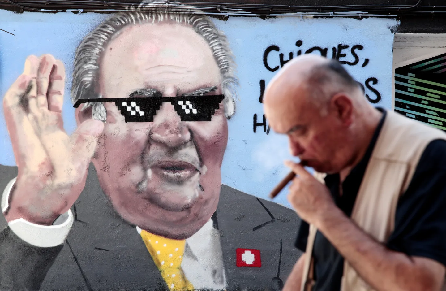 Hispaania ekskuningas Juan Carlos Valencias seinamaalil