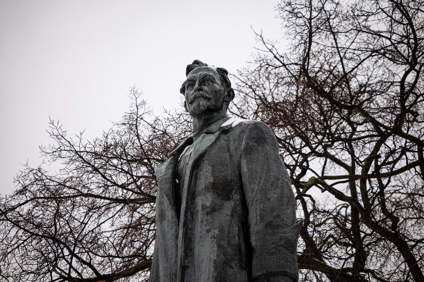 A picture taken on February 25, 2021 shows the monument to Felix Dzerzhinsky,