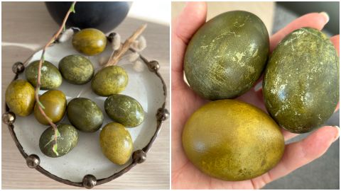 VIDEO ⟩ Koši zaļas Lieldienu olas dabīgās izejvielās