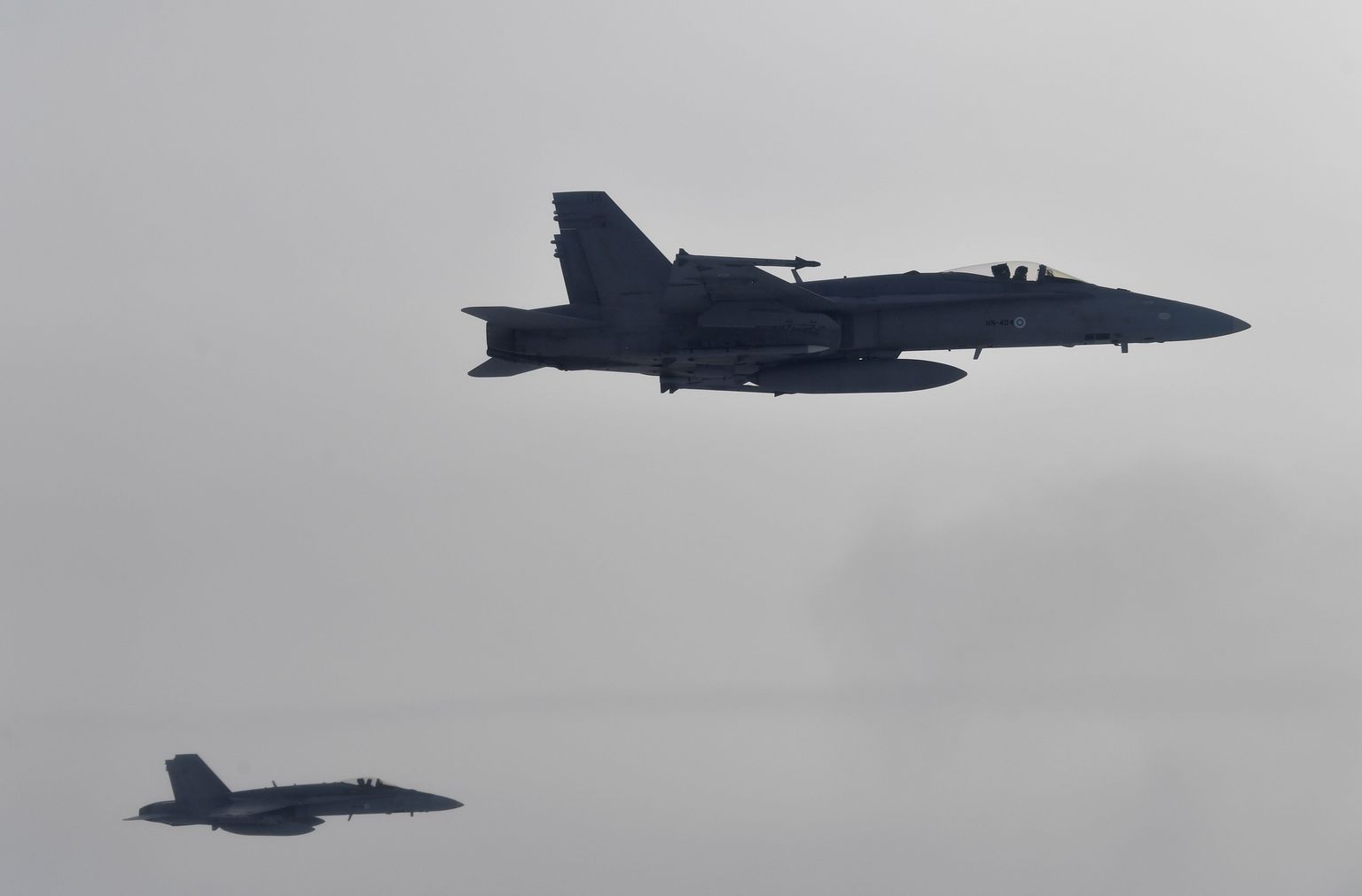 Taani õhuväe F-18 hävituslennukid. Pilt on illustratiivne.