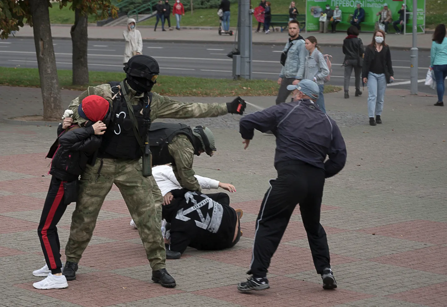 Разгон акции протеста в Гродно, сентябрь 2020