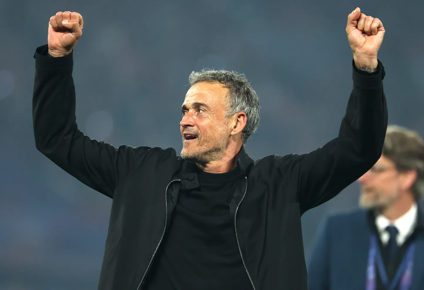 PSG peatreener Luis Enrique rõõmustab Meistrite liiga finaali jõudmise üle.
