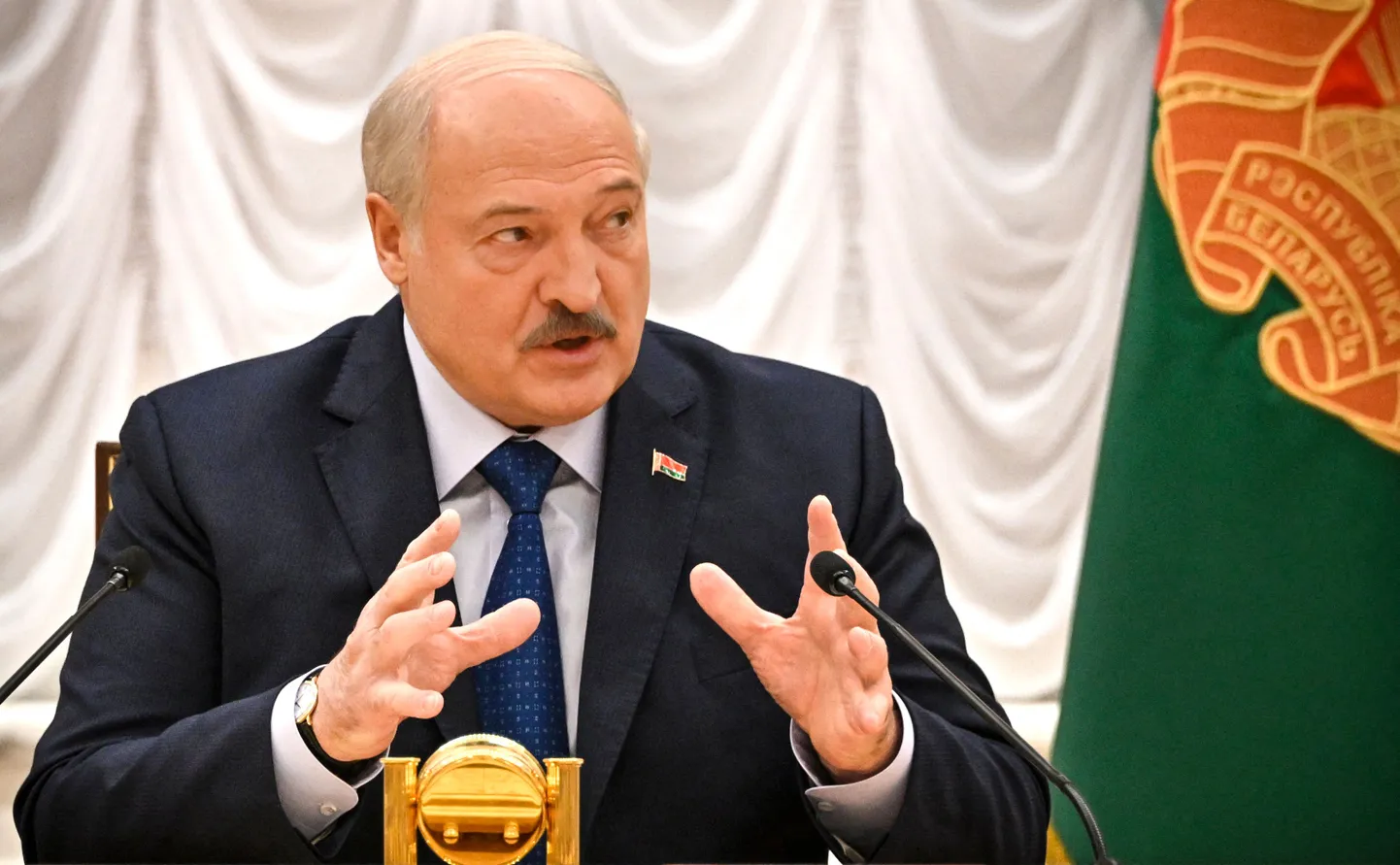 Valgevene riigipea Aljaksandr Lukašenka täna Minskis.