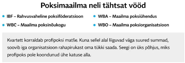 Poksimaailma neli tähtsat vööd.