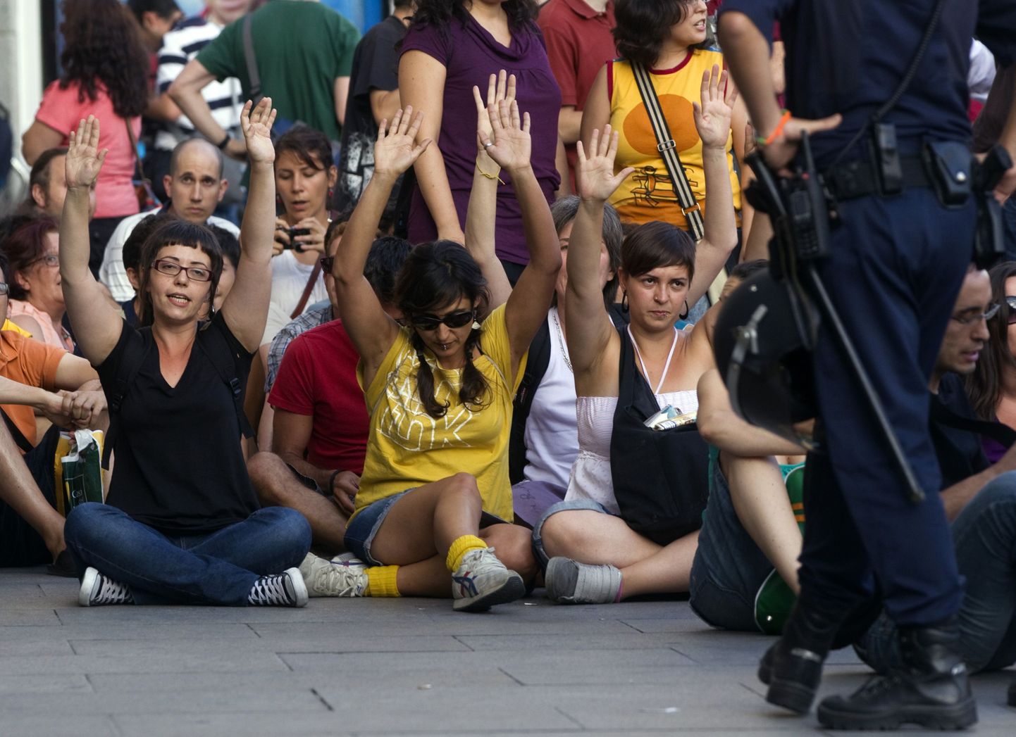 Hispaanlased majanduskriisi ja kasinusmeetmete vastu protestimas.