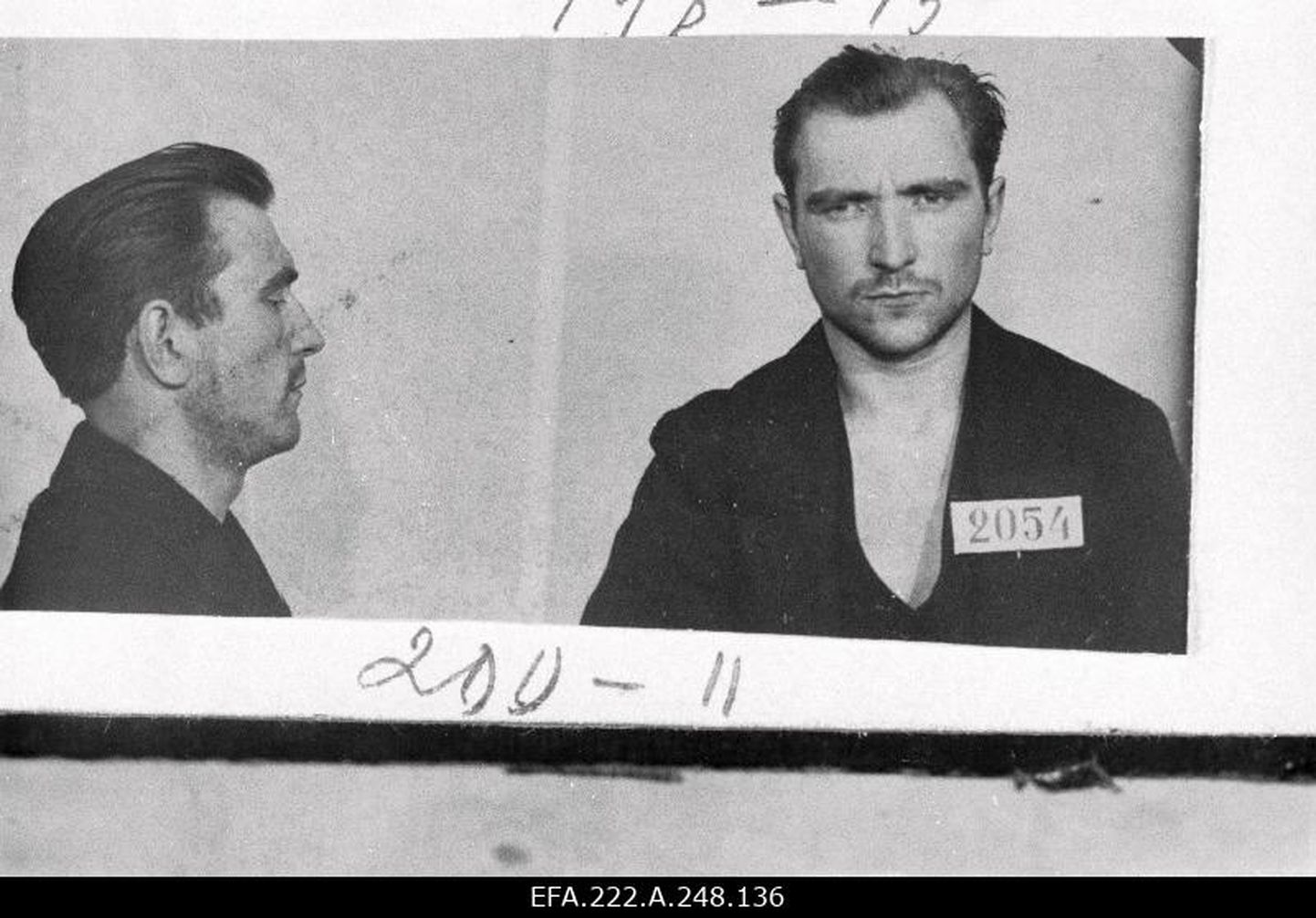 POLIITILINE VANG: Aleksander Muist vanglas tehtud foto 1925. aastal.