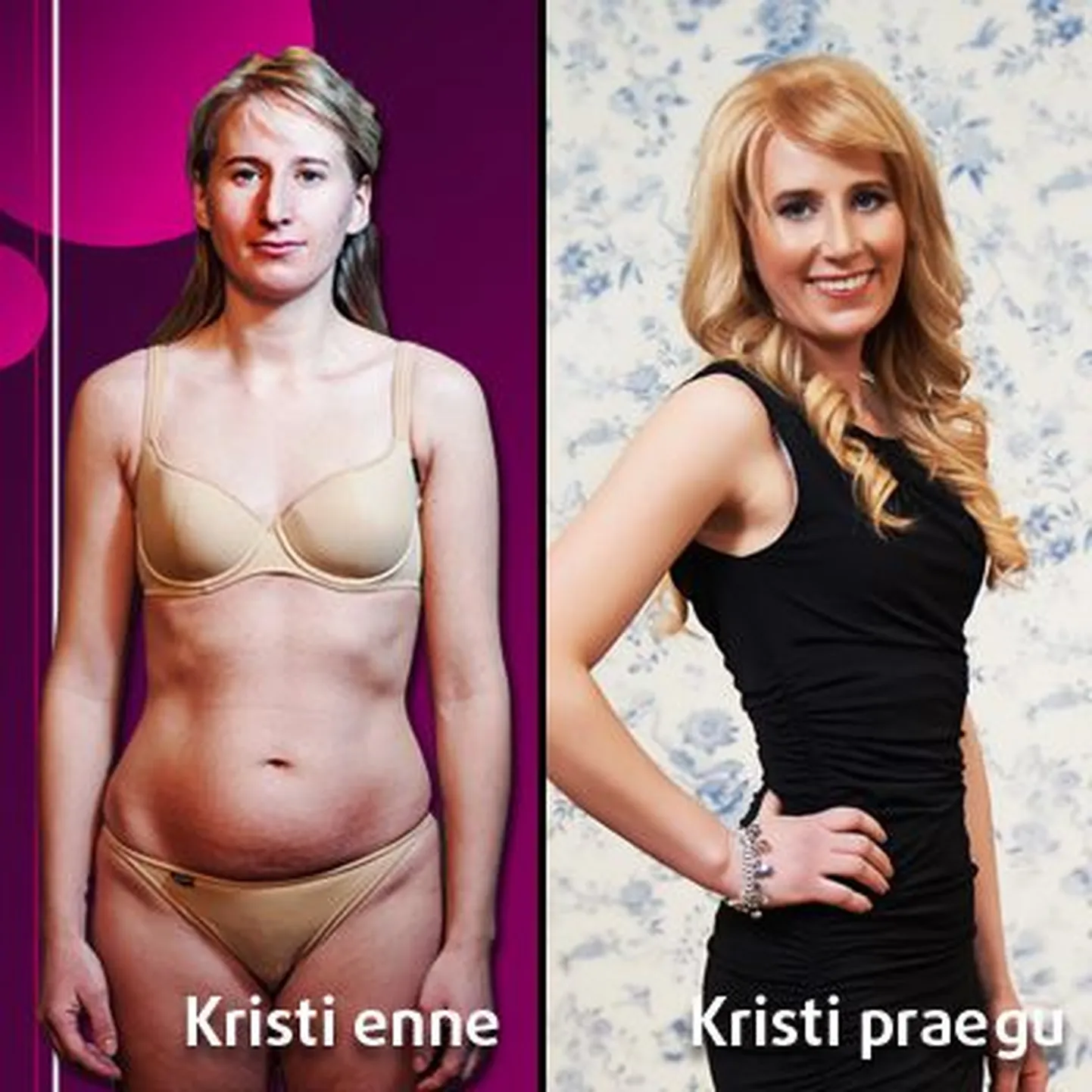 Kristi enne ja pärast saadet.