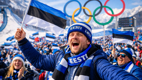 VIRAALNE ⟩ Eesti fänn pani olümpial publiku juubeldama – video kogub pöörast populaarsust