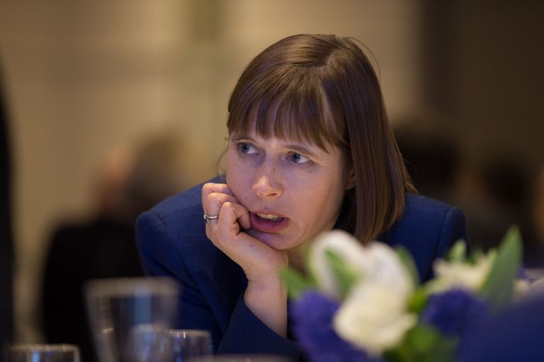 Kersti Kaljulaid Postimehe arvamusliidrite lõunal. Foto: Tairo Lutter