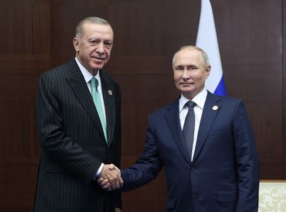 Президент Турции Реджеп Т. Эрдоган и президент РФ В. Путин.