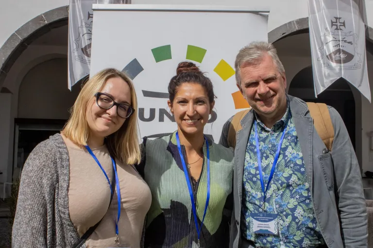 innart Mäll’s daughter Maaja Mäll, UNPO secretary general Mercé Monje Cano and Andres Herkel at the UNPO conference in Madeira in May 2025.