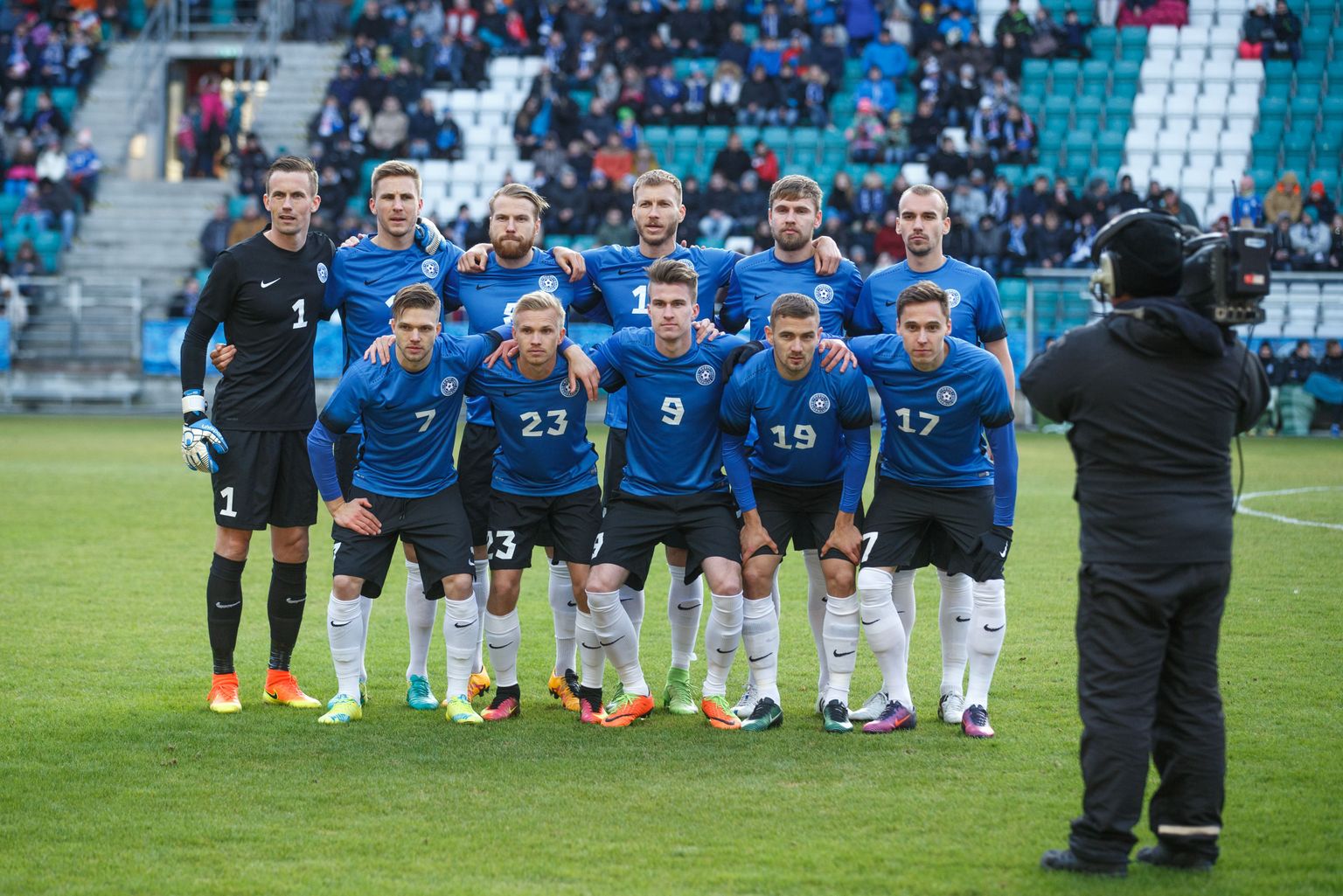 Сборная Эстонии перед матчем с Хорватией, архивное фото.