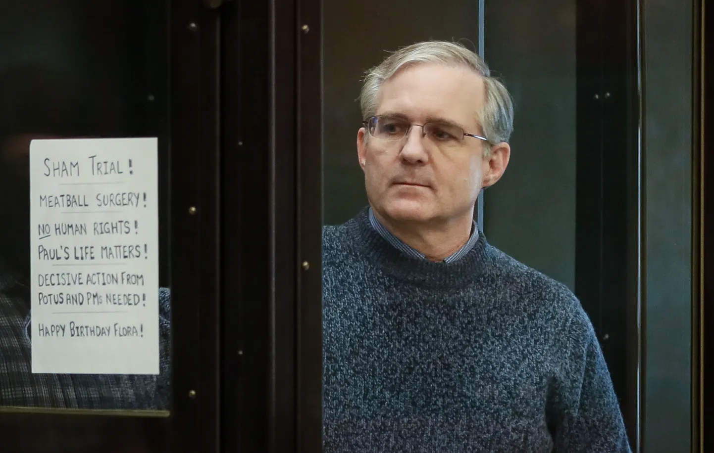 Paul Whelan Moskva kohtus 2020. aasta suvel.