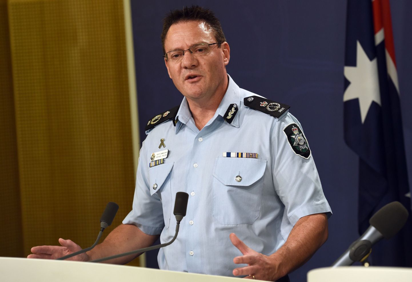Austraalia föderaalpolitsei asejuht Michael Phelan andis täna pressikoverentsi.