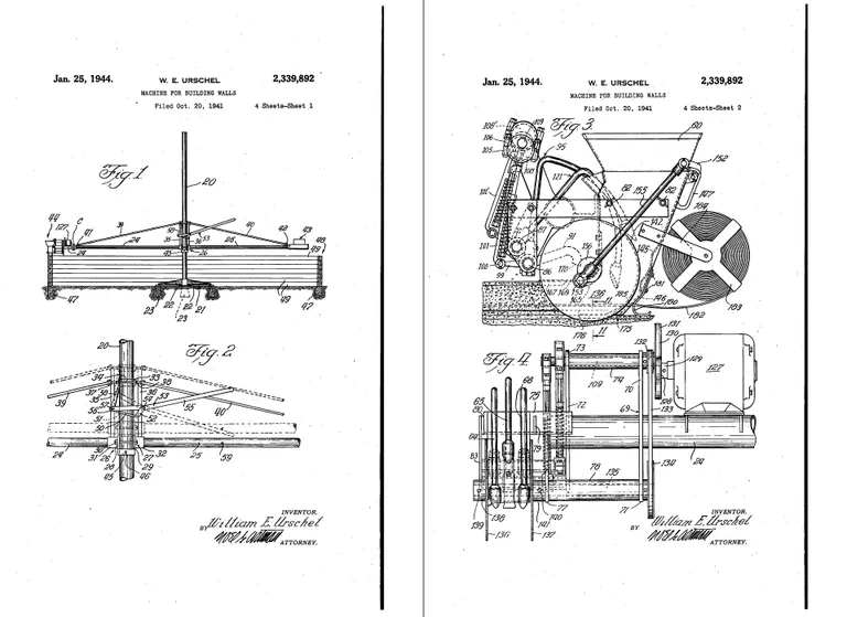 Selline nägi välja 1944. aastal välja antud patent Urscheli seinaprintimismasinale.