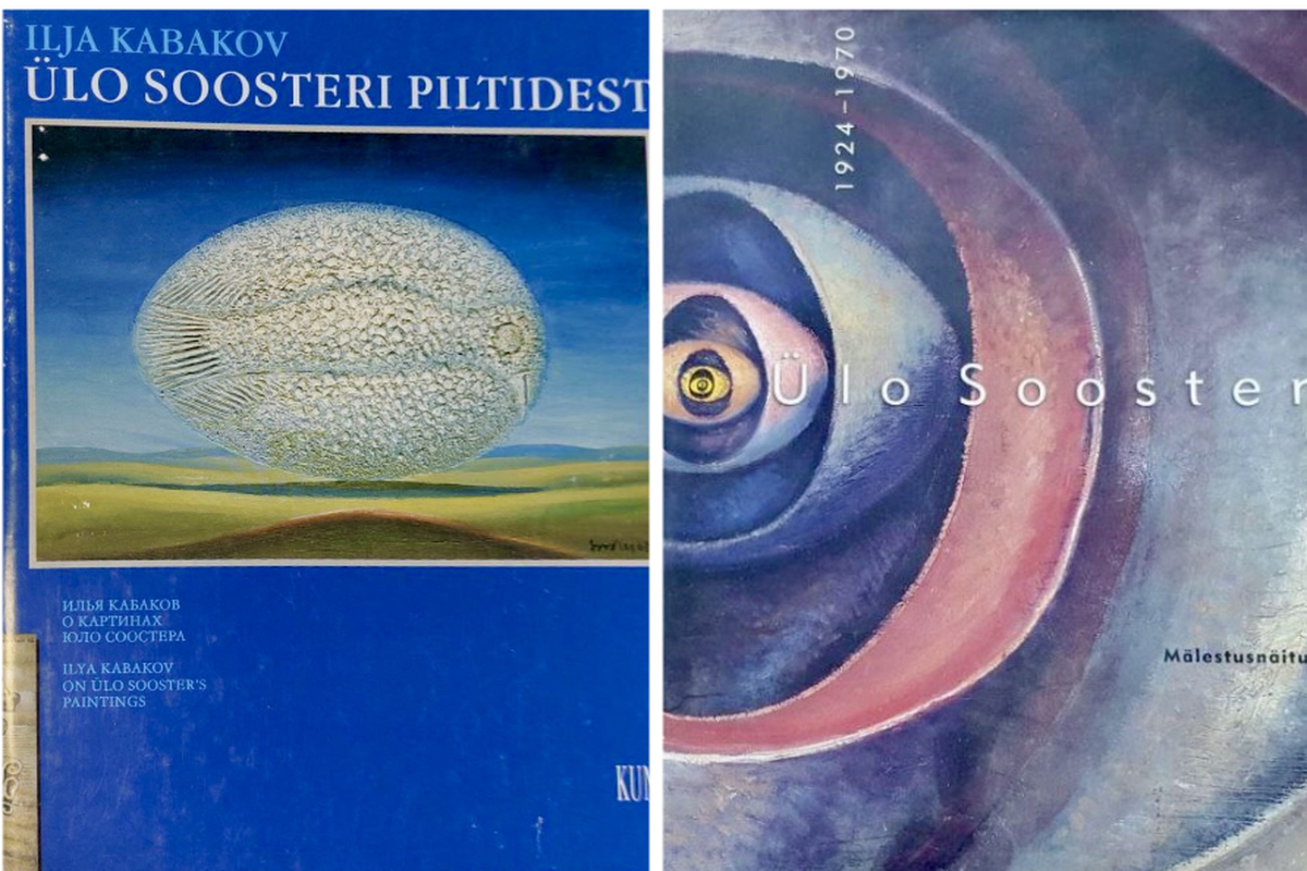 Альбомы Юло Соостера, выходившие в Эстонии; слева - перевод книги Ильи Кабакова о творчестве учителя.