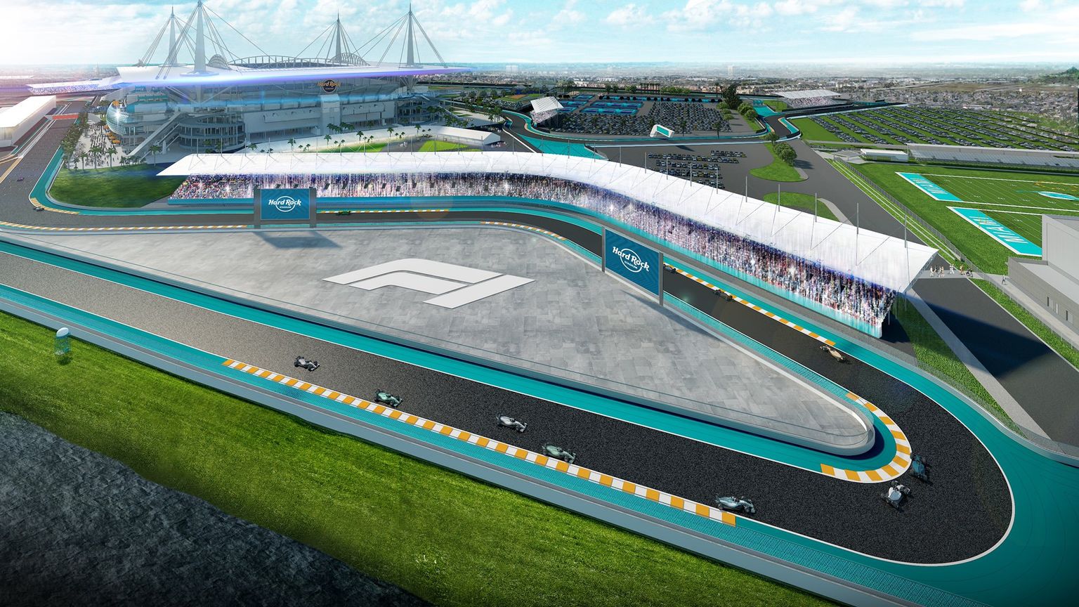 F1 sarja planeeritav ringrada Miami Dolphinsi staadioni ümber.