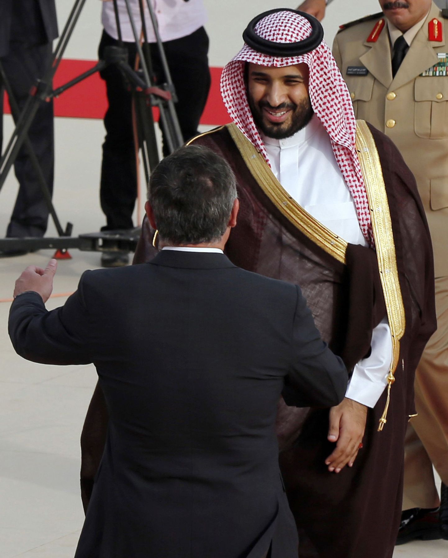 Saudi Araabia asekroonprints Muhammad bin Salman (näoga) Jordaania kuninga Abdullah II kohtumas.