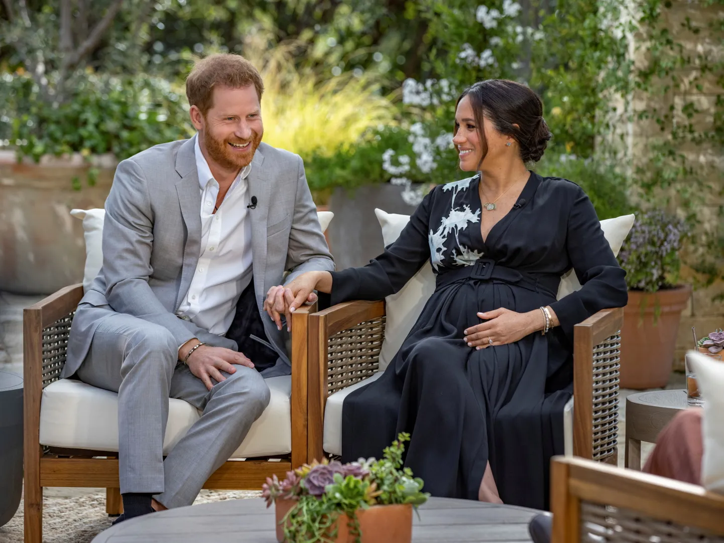 Meghan Markle ja prints Harry mullu Oprah'le intervjuud andmas.