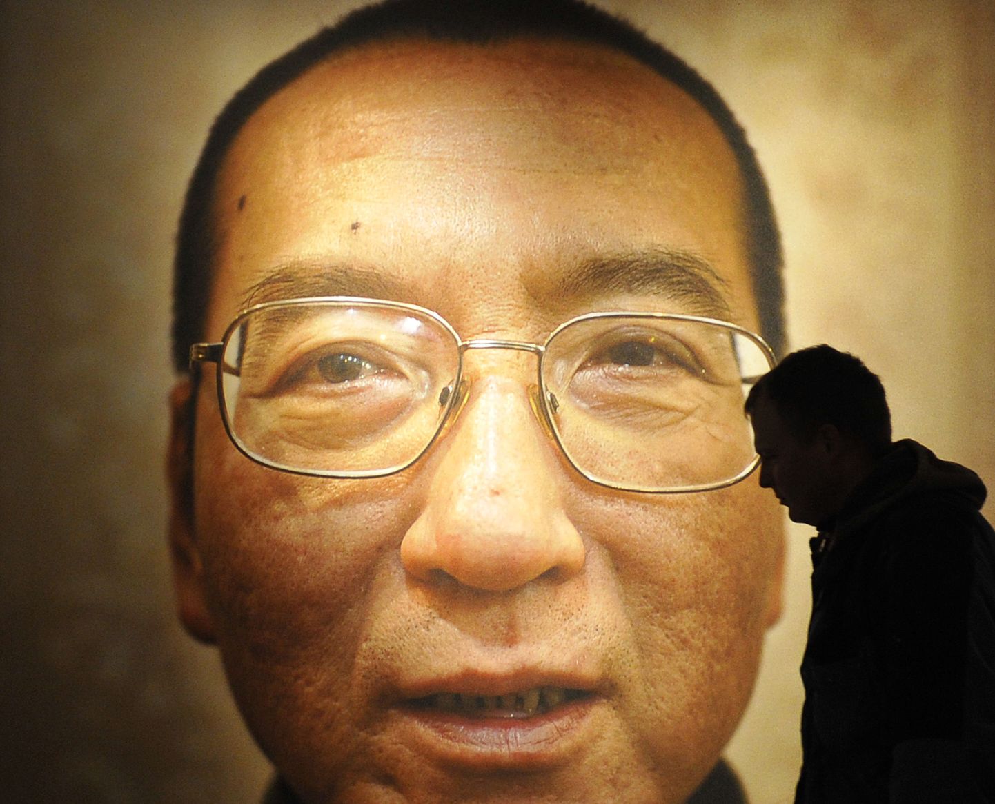 Nobeli rahupreemia laureaadi Liu Xiaobo plakat.