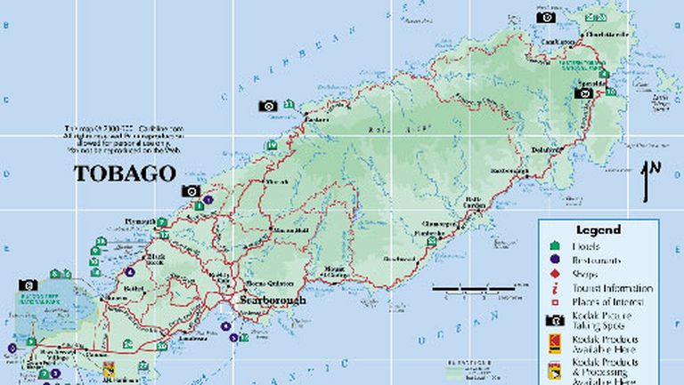Современная карта Тобаго 