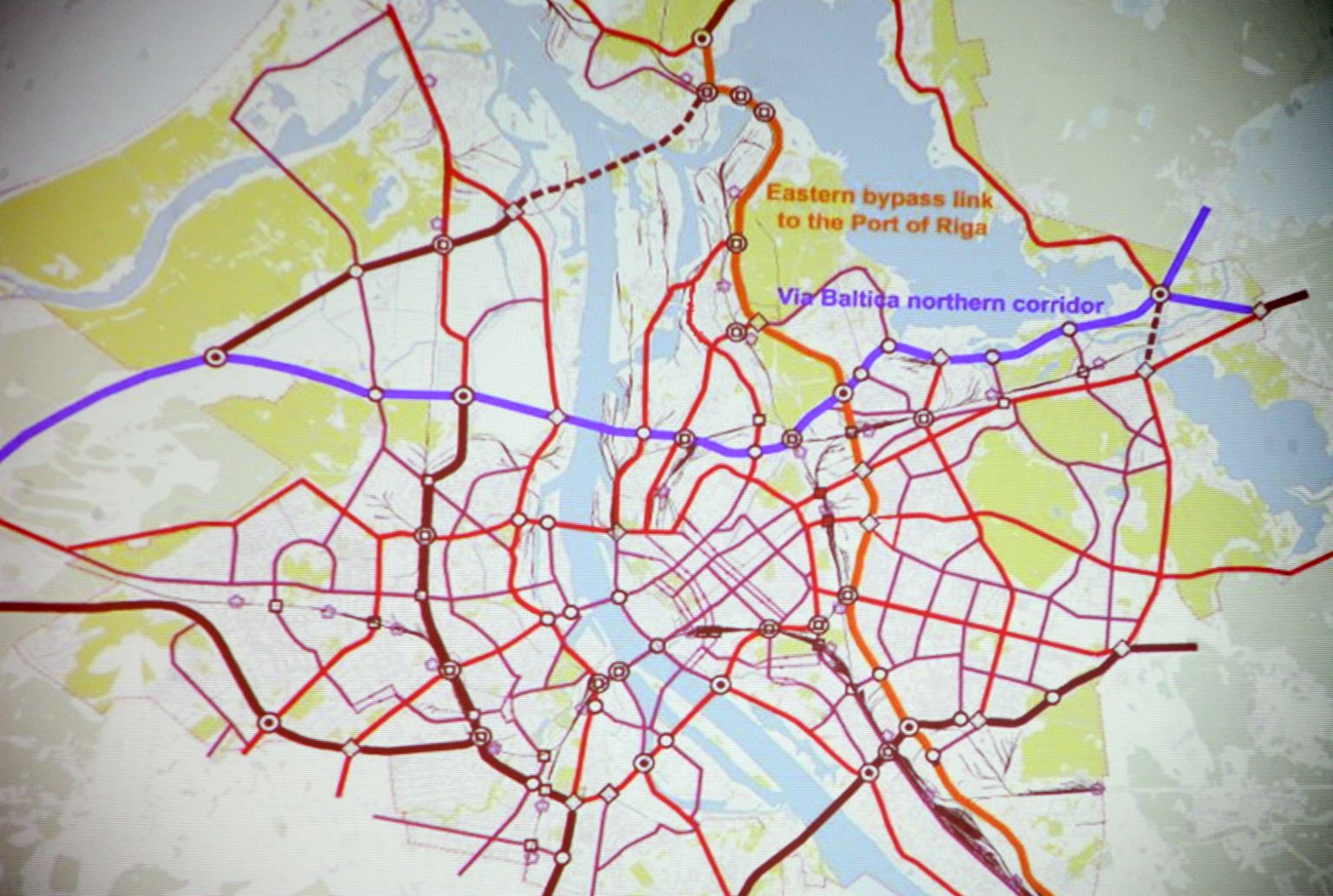 Карта строительства дорог в Риге. Иллюстративная фото