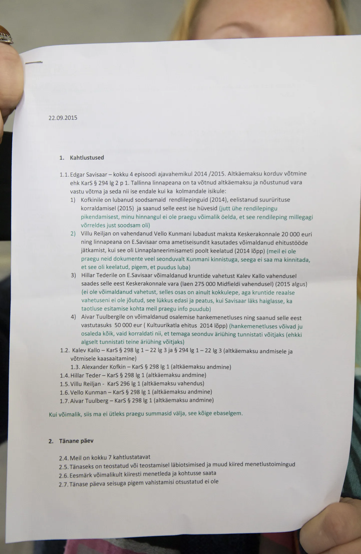 Prokurör saatis taotluse asemel Savisaar ametist kõrvaldada kogemata hoopis sellise dokumendi.