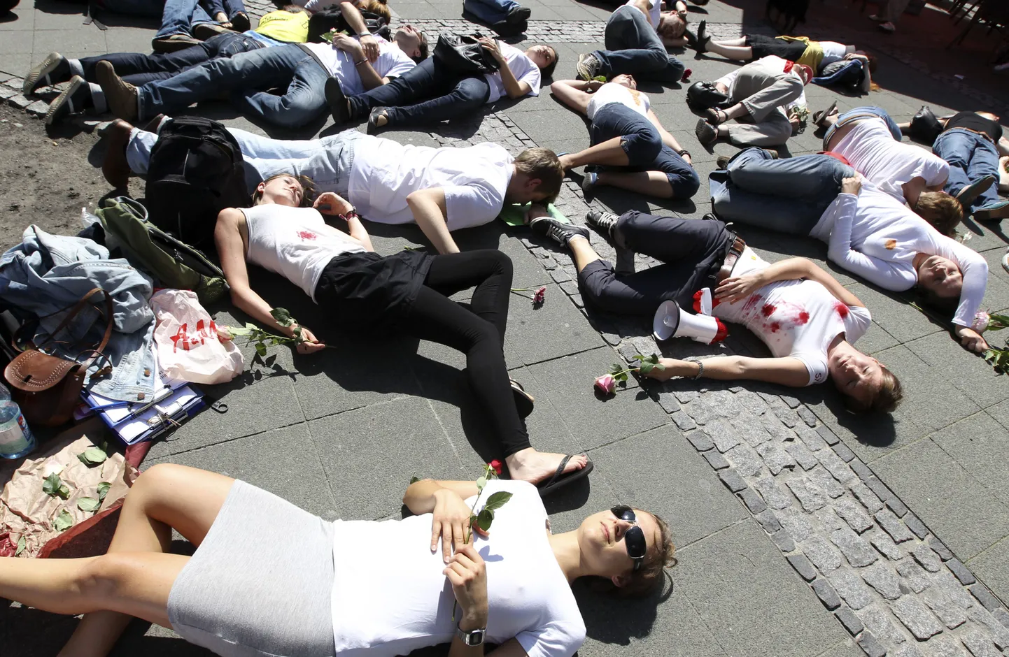 Amnesty Internationali demonstratsioon Berliinis, kus avaldati toetust Süüria valitsusvastastele meeleavaldajatele.