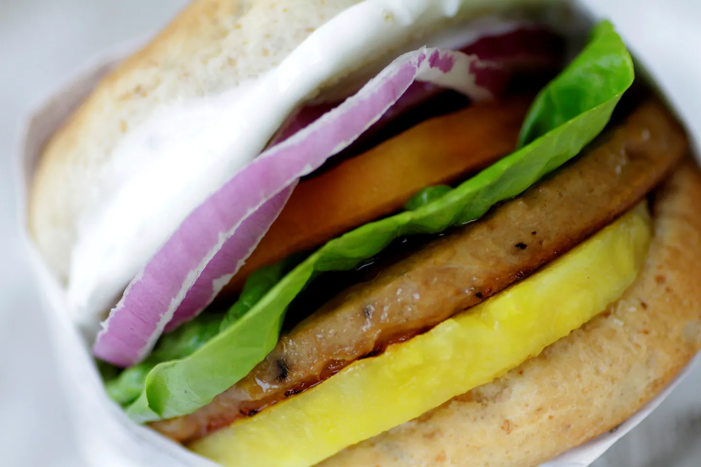 Veganburger. Pilt on illustreeriv.