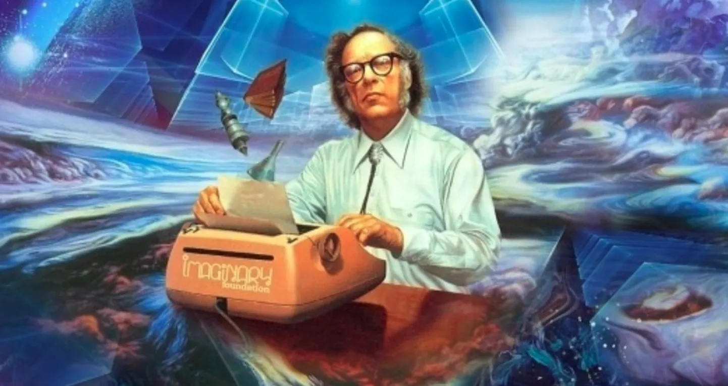 Isaac Asimov maalil.