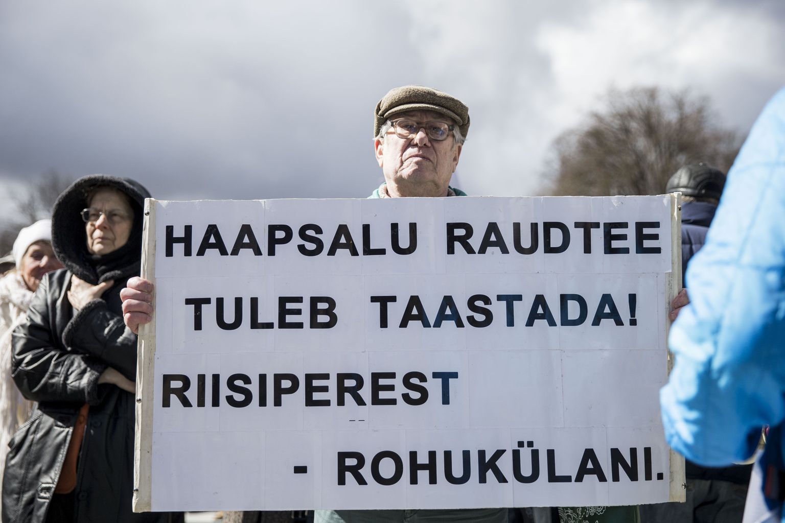 Rail Balticu meeleavaldus Tallinnas Vabaduse väljakul tänavu aprillis.