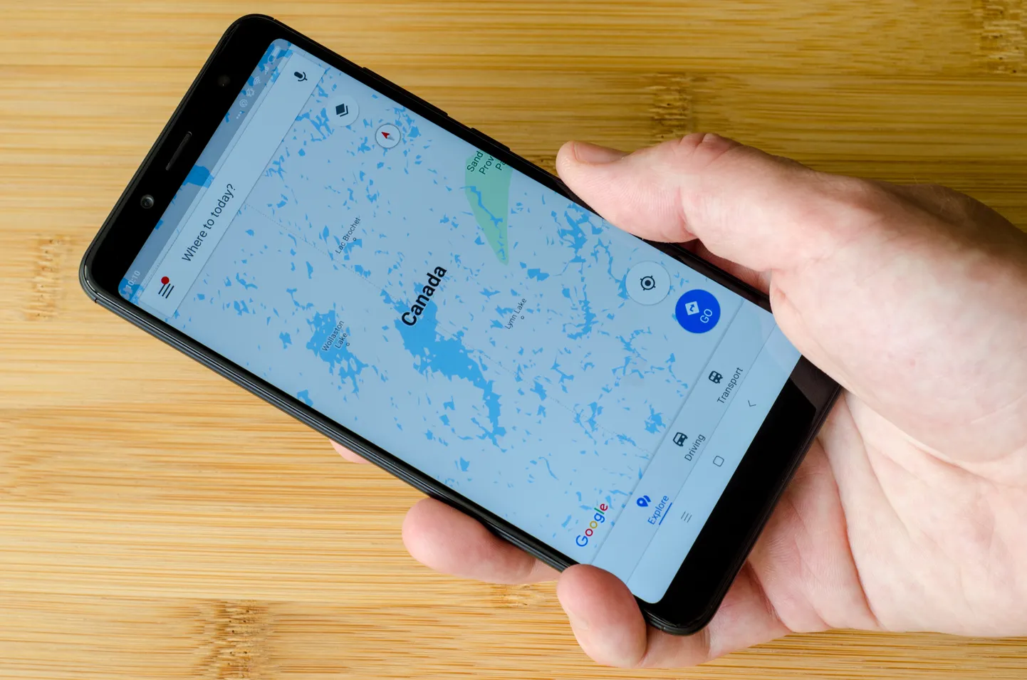 Kanada kaart Google Mapsis. Pilt on illustreeriv