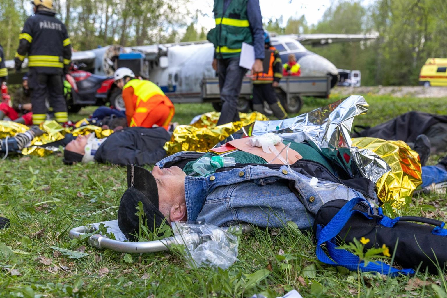 Karell Kiirabi korraldatud lennuõnnetusõppus Väike-Maarjas.