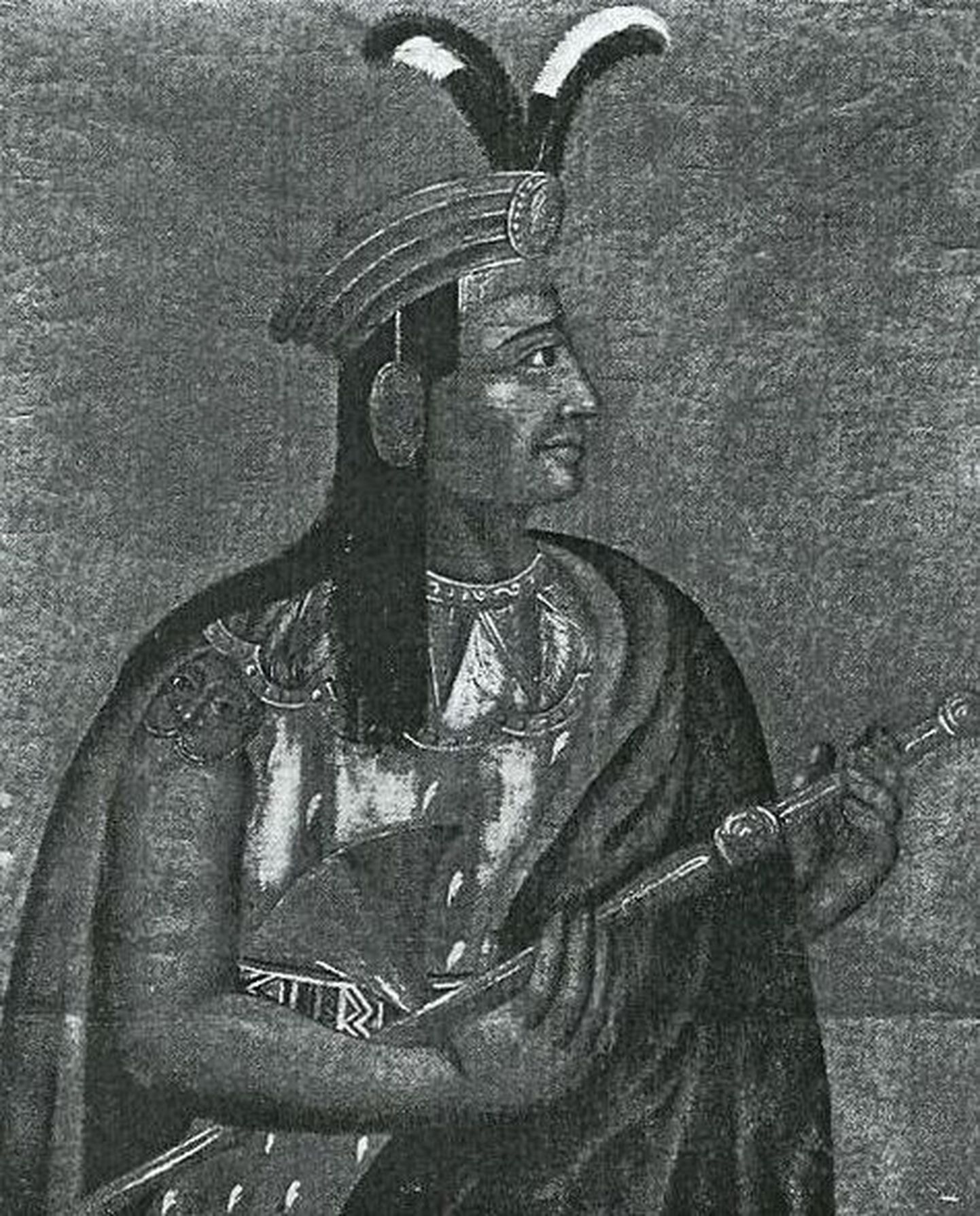 Hispaania konkistadoori pilt inkade kuningast Atahualpast