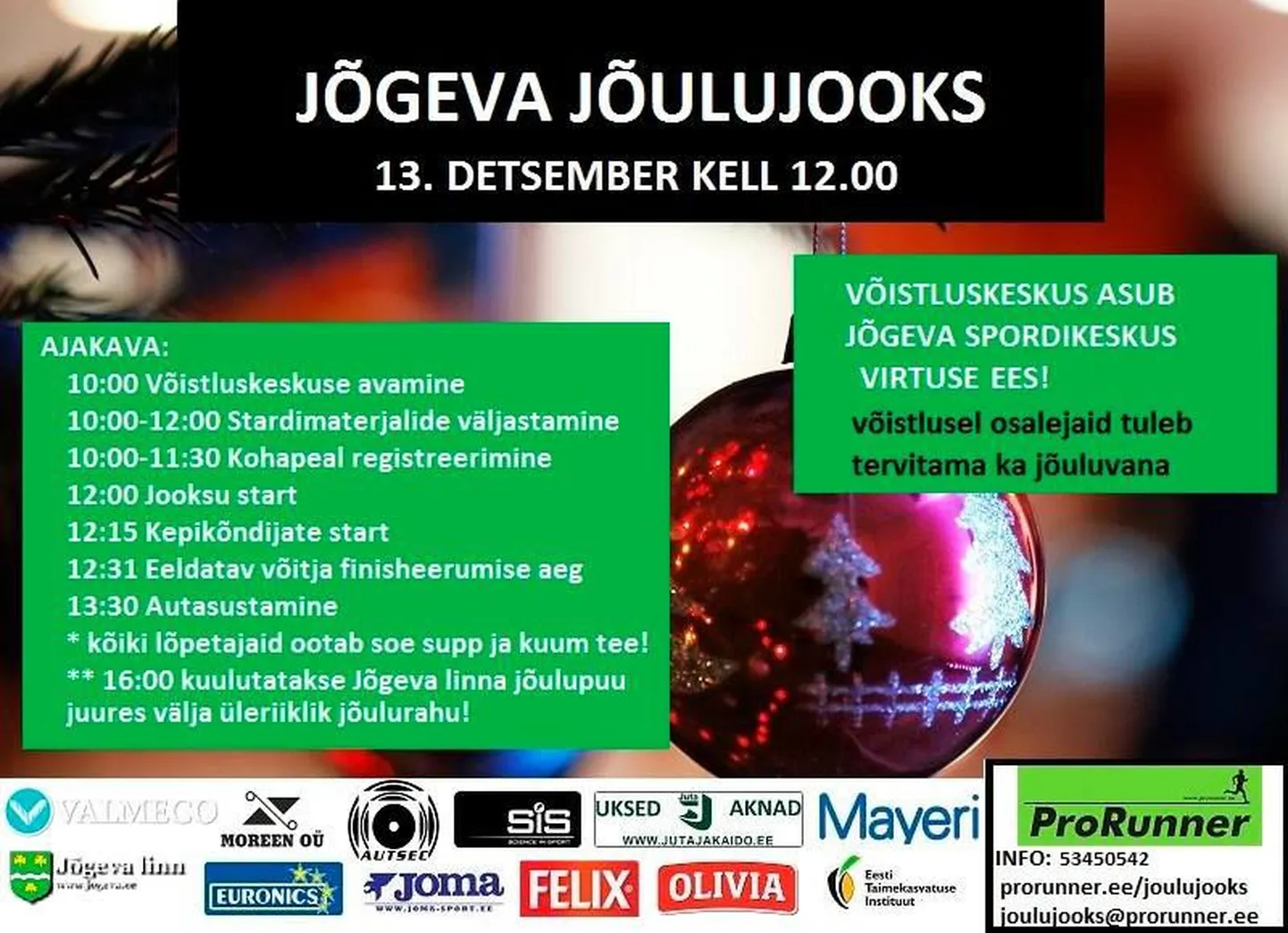 Jõgeva jõulujooksu plakat.