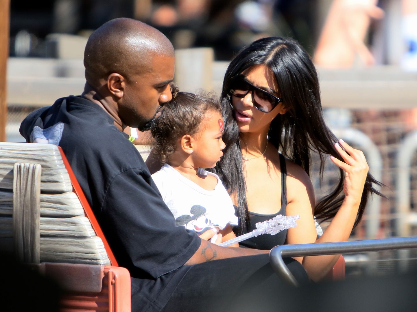 Kanye West, North West ja Kim Kardashian. Los Angeles. 15.06.2015.